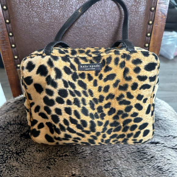 Vintage Kate Spade Faux Fur Leopard Print Mini Handbag - Picture 7 of 16